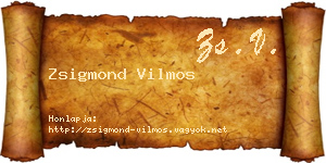 Zsigmond Vilmos névjegykártya