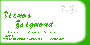 vilmos zsigmond business card